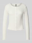 Slim fit gebreid jack van puur katoen, model 'MARIE'