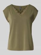 Loose fit T-shirt met kant, model 'KAMALA'