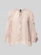 Blouse van viscose met volants