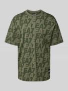 T-shirt met all-over labelprint