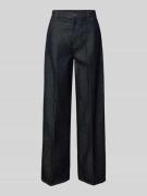 Jeans met wijde pijpen en persplooien