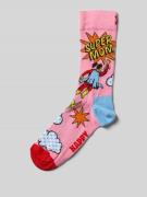 Sokken met motiefstitching, model 'Flying Super Mom'