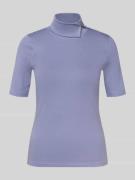 Nauwsluitend T-shirt van katoenmix met col