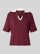 T-shirt met platte kraag en V-hals, model 'Soffice'