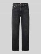 Slim fit straight leg jeans van katoenmix