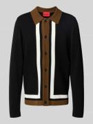 Relaxed fit gebreid jack met wol, model 'SPLON'