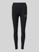 High waist legging met labeldetail