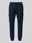 Slim fit sweatpants met cargozakken