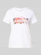 T-shirt met labelprint en ronde hals