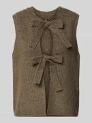 Regular fit mouwloos vest met wol, model 'SILLY'