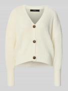 Regular fit gebreid jack met sierknopen, model 'LEA'