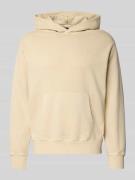 Hoodie met kangoeroezak en labelstitching