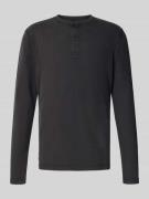 Shirt met lange mouwen, structuurmotief en knoopsluiting