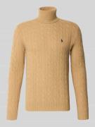 Slim fit gebreide pullover van een mix van wol en kasjmier