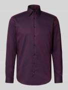 Regular fit zakelijk overhemd van puur katoen met kentkraag