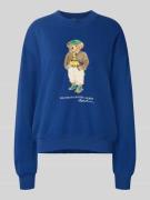 Sweatshirt met labelprint en ronde hals