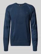 Gebreide pullover met logostitching en ronde hals