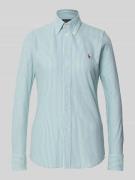 Slim fit overhemdblouse met button-downkraag
