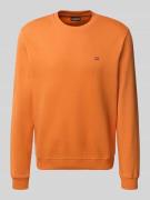 Sweatshirt met ronde hals en labelstitching