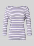 Slim fit shirt met 3/4-mouwen van puur katoen