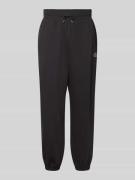 Regular fit sweatpants met labelstitching