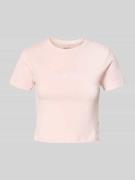 Kort T-shirt met labelstitching