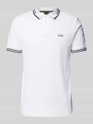 Slim fit poloshirt met labelprint, model 'Paul'