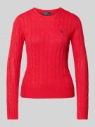 Gebreide pullover met kabelpatroon, model 'JULIANNA'