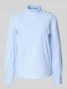 Regular fit blouse van katoenmix met opstaande kraag