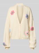 Gebreid jack met knoopsluiting, model 'Harriet'