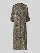 Relaxed fit midi-jurk van pure viscose, model 'Signora'