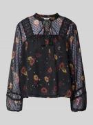 Regular fit blouse met mandarijnkraag, model 'TESSA'