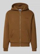 Regular fit sweatjack met logo-applicatie