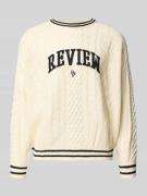 Gebreide pullover met labelstitching