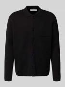 Relaxed fit gebreid jack van katoenmix, model 'MIKE'