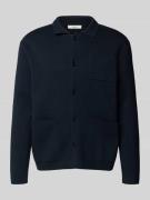 Relaxed fit gebreid jack van katoenmix, model 'MIKE'