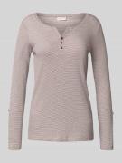 Regular fit shirt met lange mouwen van katoenmix