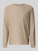 Regular fit shirt met lange mouwen van katoenmix met fijn geweven moti...