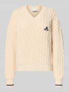 Loose fit gebreide pullover van puur katoen, model 'CAARLAS STRUCTURE'