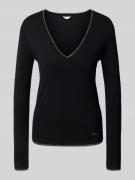 Pullover met V-hals en effectgaren