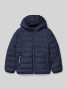 Gewatteerd regular fit jack met capuchon