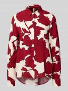 Regular fit blouse van viscose met blinde knoopsluiting