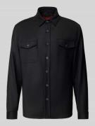 Regular fit overshirt van scheerwol met klepzakken