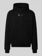 Regular fit hoodie met logostitching, model 'Signature'