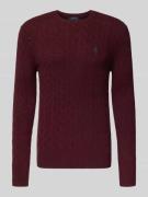 Regular fit gebreide pullover van een mix van wol en kasjmier