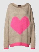 Gebreide pullover met motief, model 'HEART'
