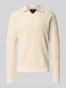 Gebreide pullover met ribboorden, model 'EASTON'