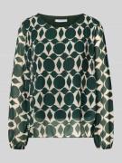 Blouseshirt met ronde hals en plissévouwen