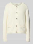 Regular fit gebreid jack met viscose en kasjmier