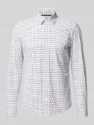 Slim fit zakelijk overhemd met all-over motief, model 'P-ROAN'